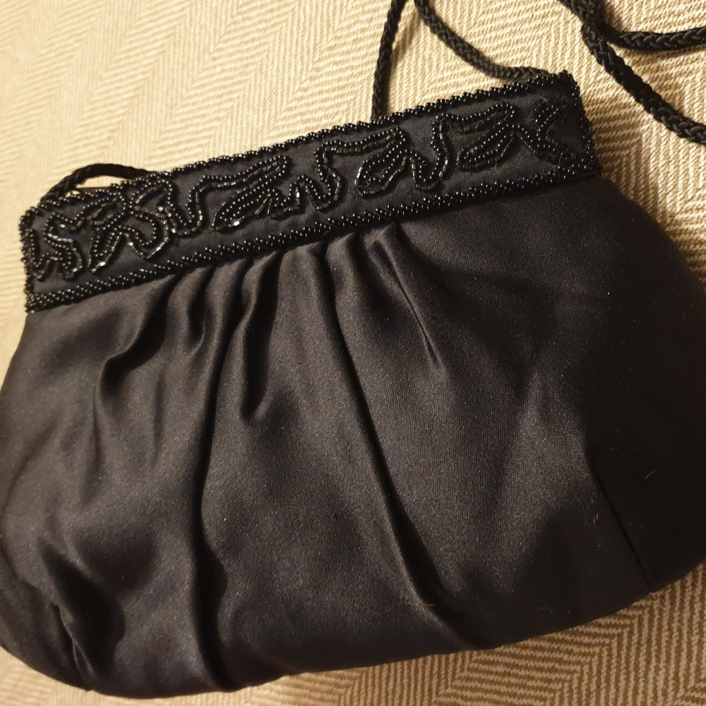 Carla Marchi Black Evening Bag w/Beads - Picture 13 of 16